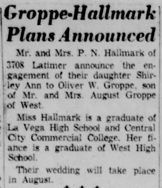 Marriage Newspaper clipping from May 14, 1961 5816645