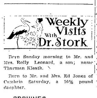 Birth Newspaper clipping from Apr 20, 1921 5816706