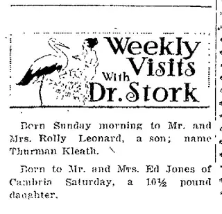 Birth Newspaper clipping from Apr 20, 1921 5816709
