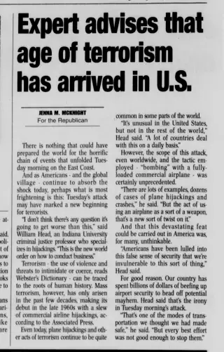 other Newspaper clipping from Sep 12, 2001 5816826