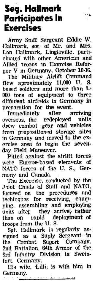 Military Newspaper clipping from Nov 22, 1973 5817015