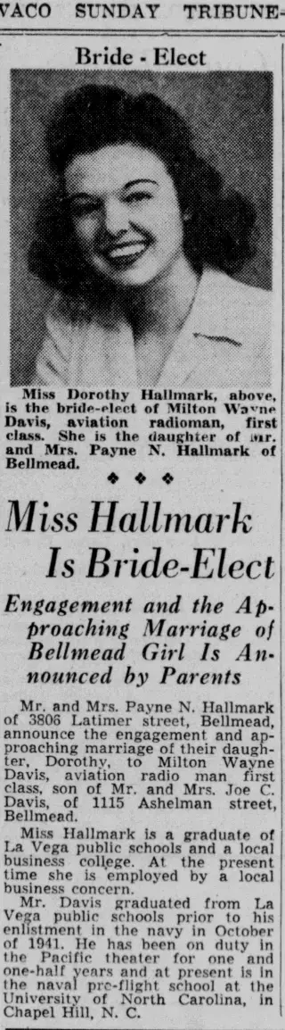 Marriage Newspaper clipping from Jul 8, 1945 5817070