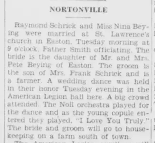Marriage Newspaper clipping from May 2, 1935 5818559