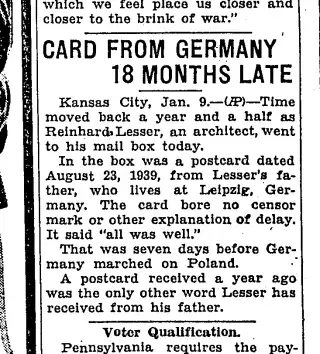 other Newspaper clipping from Jan 9, 1941 5819234