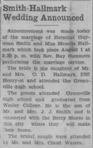 Marriage Newspaper clipping from Aug 9, 1935 5819313