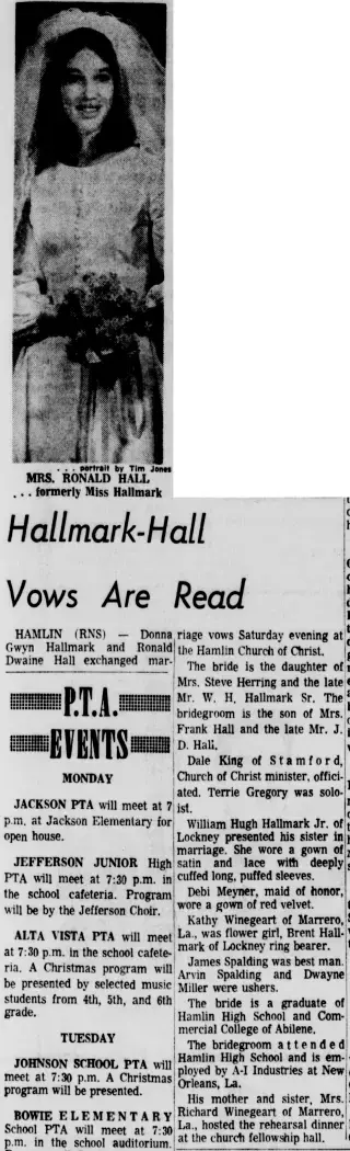 Marriage Newspaper clipping from Dec 12, 1971 5819339
