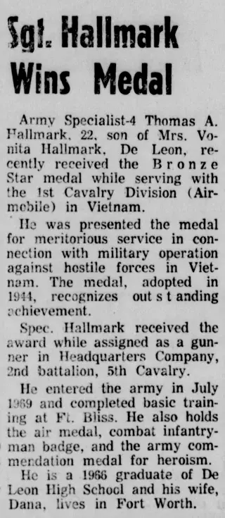 Military Newspaper clipping from Dec 11, 1970 5819757