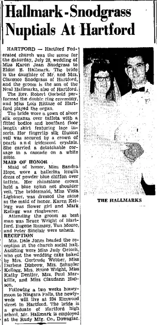 Marriage Newspaper clipping from Aug 3, 1962 5819934