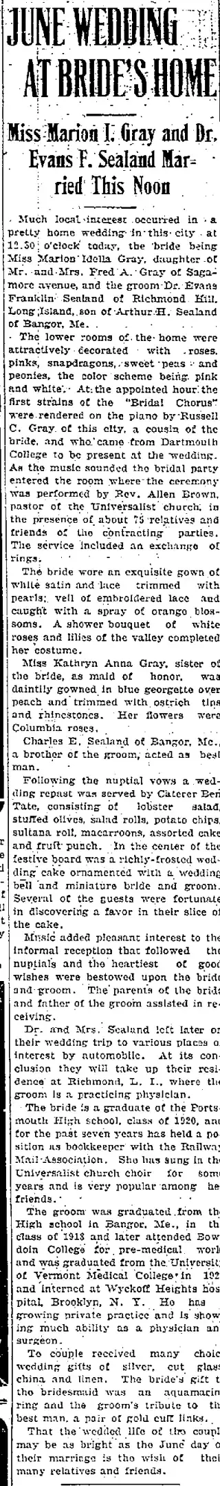 Marriage Newspaper clipping from Jun 17, 1927 5820428