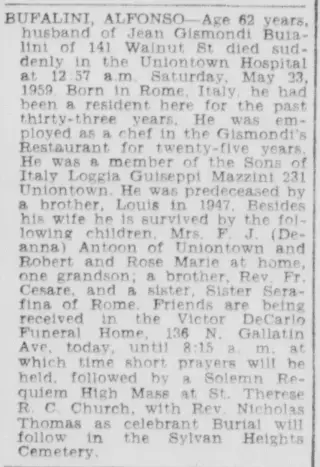Obituary Newspaper clipping from May 26, 1959 5821743
