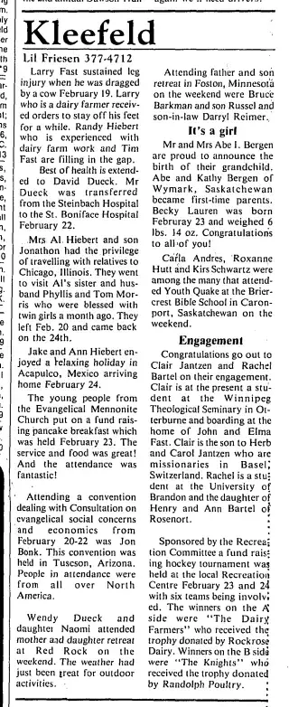 other Newspaper clipping from Feb 27, 1985 5822913