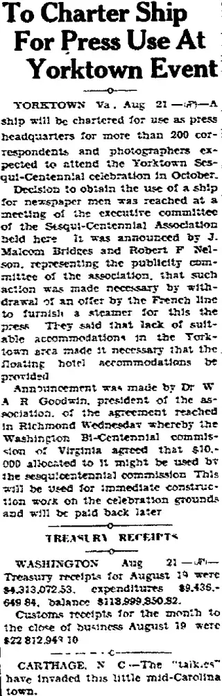 Anniversary Newspaper clipping from Aug 21, 1931 5823791