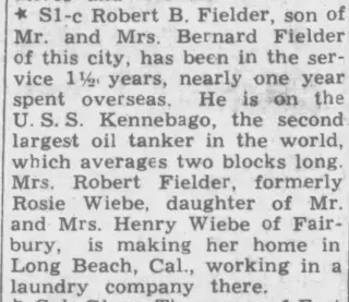 other Newspaper clipping from Nov 16, 1944 5824002
