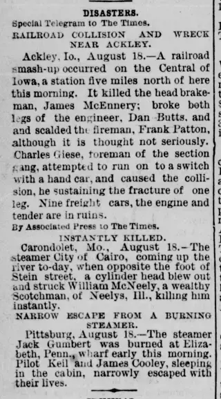 other Newspaper clipping from Aug 19, 1884 5824364