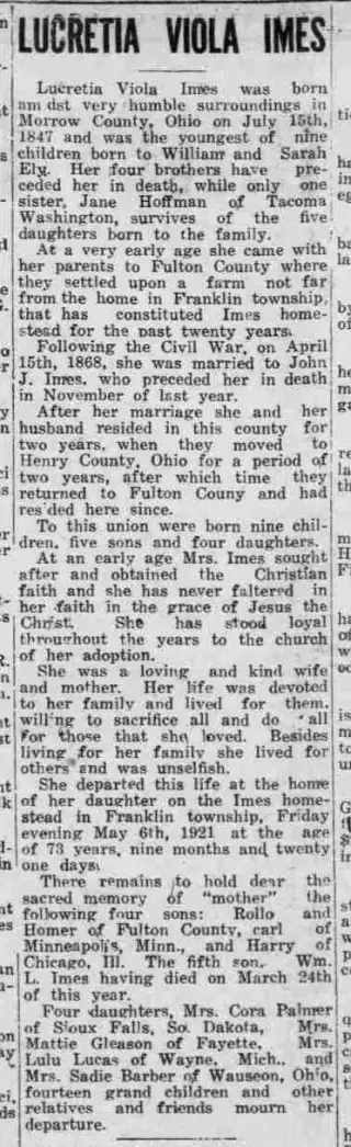 other Newspaper clipping from May 12, 1921 5824388