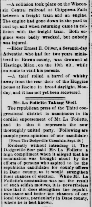 other Newspaper clipping from Oct 1, 1884 5824428