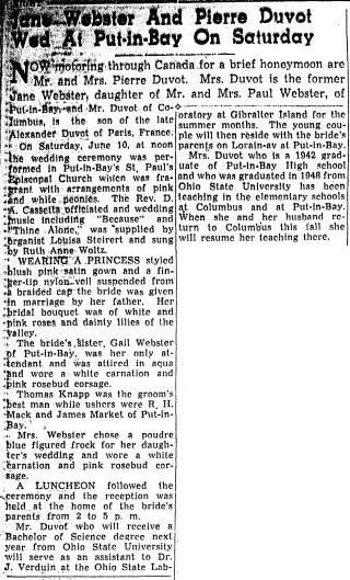 Marriage Newspaper clipping from Jun 13, 1950 5824794