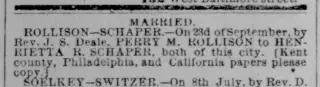 Marriage Newspaper clipping from Sep 30, 1875 5824978