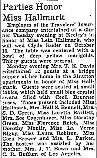 Marriage Newspaper clipping from Sep 23, 1936 5825308