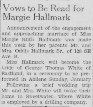 Marriage Newspaper clipping from Dec 23, 1949 5825391