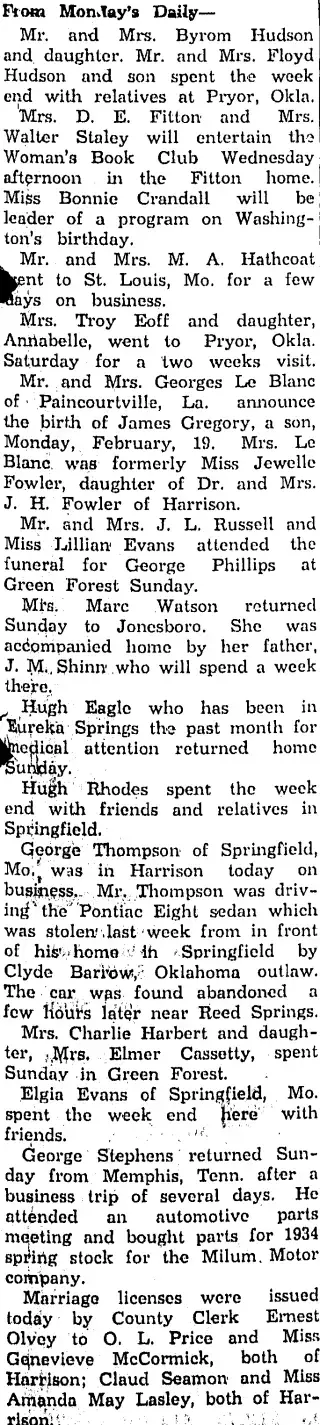 other Newspaper clipping from Feb 22, 1934 5825418