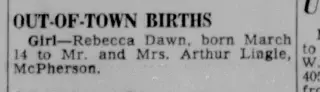 Birth Newspaper clipping from Mar 31, 1961 5825583