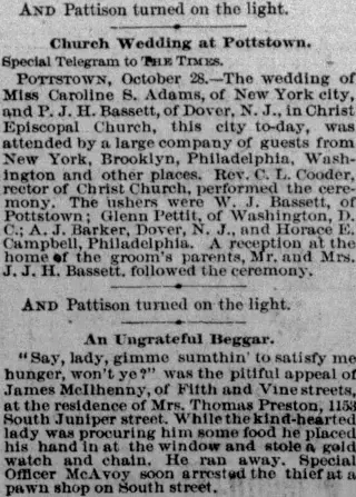 Marriage Newspaper clipping from Oct 29, 1890 5826808