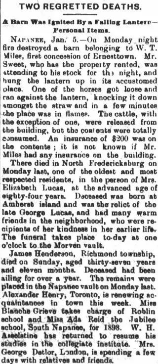 General news Newspaper clipping from Jan 5, 1898 5827305