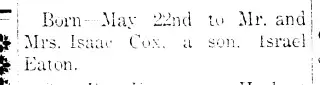 Birth Newspaper clipping from May 31, 1912 5827621
