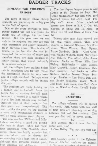 Sports Newspaper clipping from Sep 25, 1946 5828148