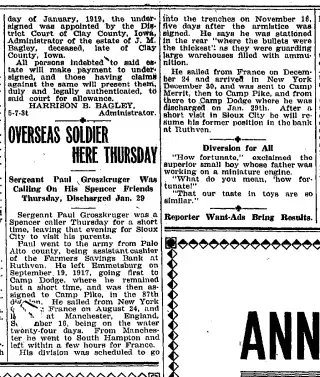 other Newspaper clipping from Feb 5, 1919 5828248
