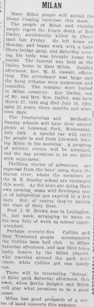 other Newspaper clipping from Jul 20, 1909 5828390