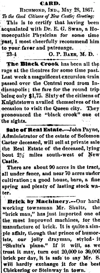 Marriage Newspaper clipping from Jun 6, 1867 5828510