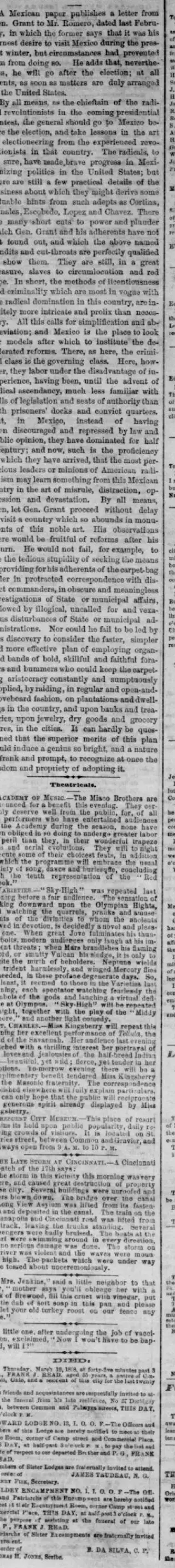 other Newspaper clipping from Mar 20, 1868 5829430