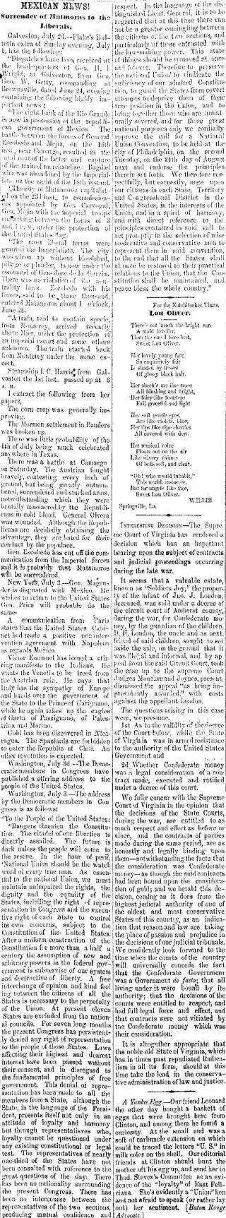 other Newspaper clipping from Jul 11, 1866 5829620