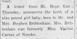 Birth Newspaper clipping from Sep 10, 1915 5830582