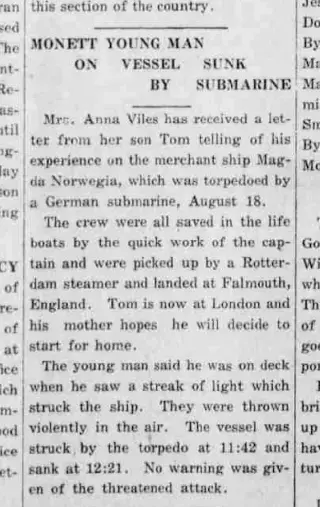 other Newspaper clipping from Sep 10, 1915 5830586