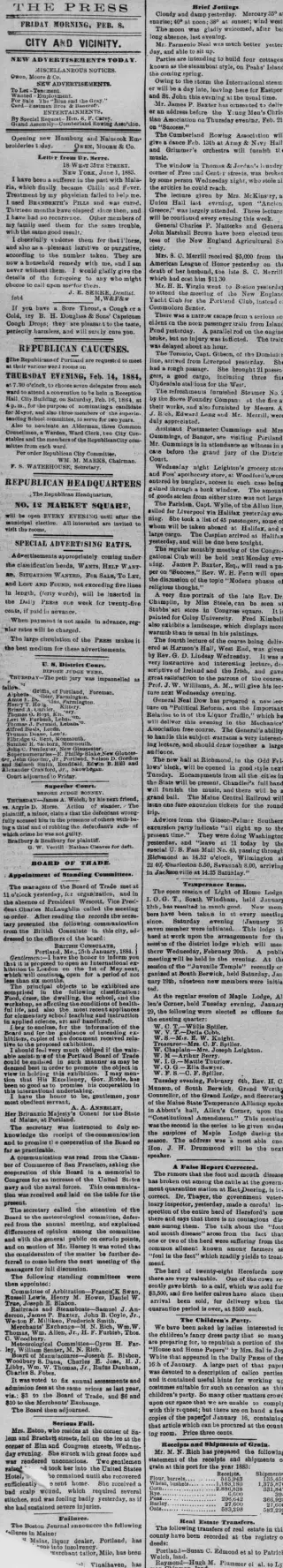 other Newspaper clipping from Feb 8, 1884 5831119