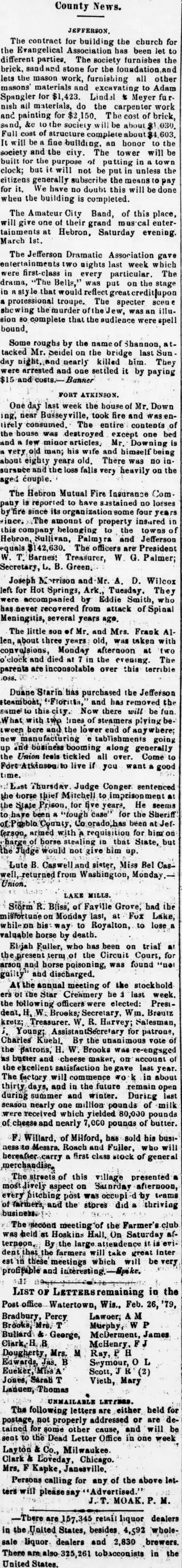 other Newspaper clipping from Feb 26, 1879 5831749