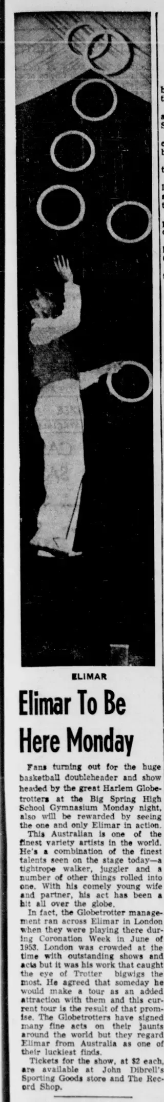 Entertainment Newspaper clipping from Dec 8, 1954 5832242