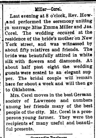 Marriage Newspaper clipping from Sep 29, 1892 5832373