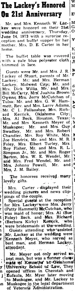 Marriage Newspaper clipping from Jun 21, 1973 5833794