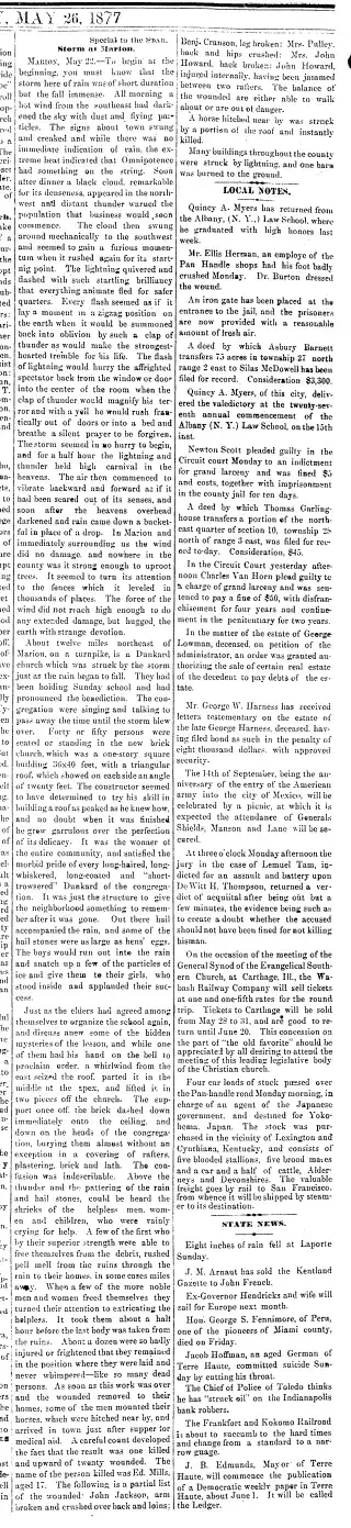 other Newspaper clipping from May 26, 1877 5836593