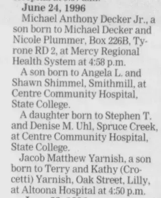 other Newspaper clipping from Jul 1, 1996 5836744