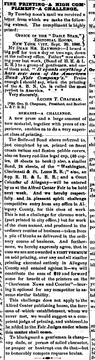 other Newspaper clipping from Sep 24, 1886 5837324