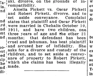 Divorce Newspaper clipping from Jul 14, 1916 5837663