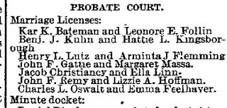 Marriage Newspaper clipping from Jan 22, 1891 5837833