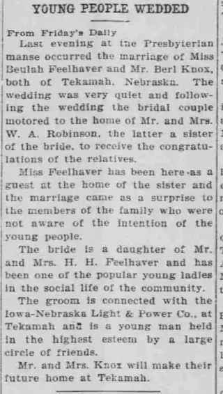 Marriage Newspaper clipping from Aug 26, 1935 5837935
