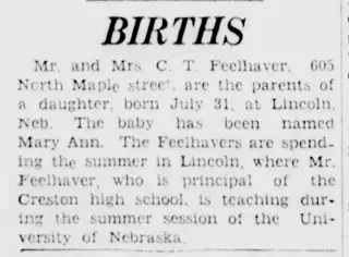 Birth Newspaper clipping from Aug 1, 1928 5837957
