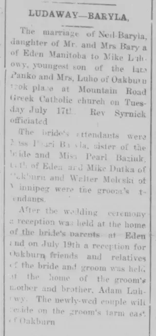 Marriage Newspaper clipping from Jul 26, 1945 5838467